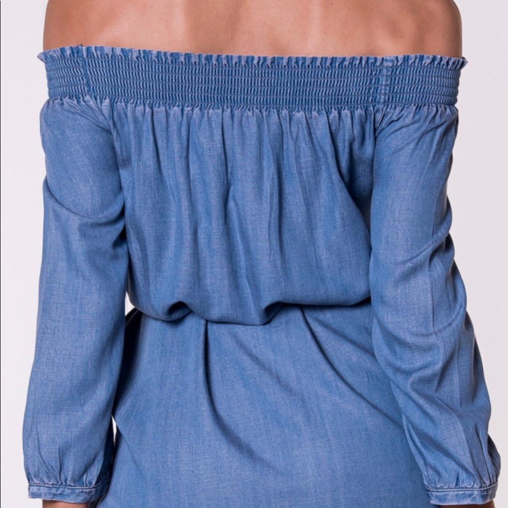 Shirred shoulder dress